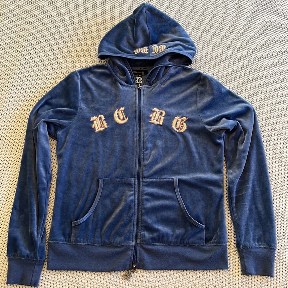 Velour Beaded and Embroidered Hoodie